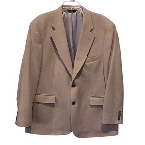 Brooks Brothers 346 Mens Tan 100% Camel Hair 2 Button Blazer Sport Coat 46R